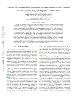 Predicting the outputs of finite deep neural networks trained with noisy
  gradients