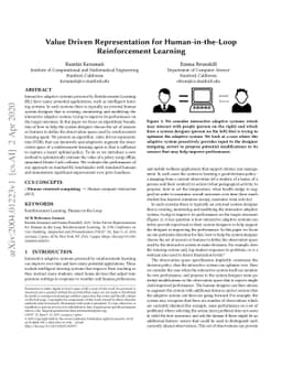 Value Driven Representation for Human-in-the-Loop Reinforcement Learning
