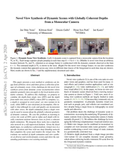 Novel View Synthesis of Dynamic Scenes with Globally Coherent Depths
  from a Monocular Camera