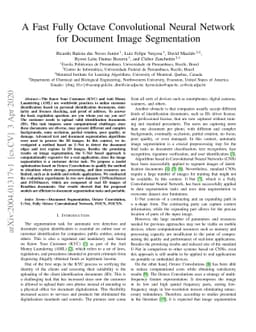 A Fast Fully Octave Convolutional Neural Network for Document Image
  Segmentation