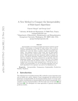A New Method to Compare the Interpretability of Rule-based Algorithms