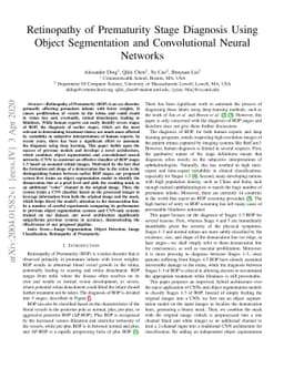 Retinopathy of Prematurity Stage Diagnosis Using Object Segmentation and
  Convolutional Neural Networks