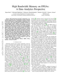 High Bandwidth Memory on FPGAs: A Data Analytics Perspective