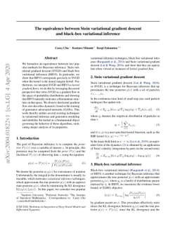 The equivalence between Stein variational gradient descent and black-box
  variational inference