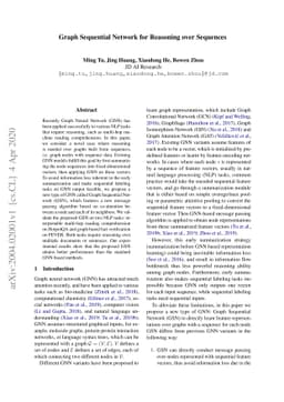Graph Sequential Network for Reasoning over Sequences