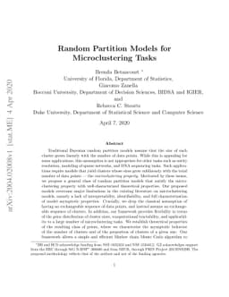 Random Partition Models for Microclustering Tasks