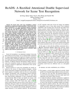 ReADS: A Rectified Attentional Double Supervised Network for Scene Text
  Recognition