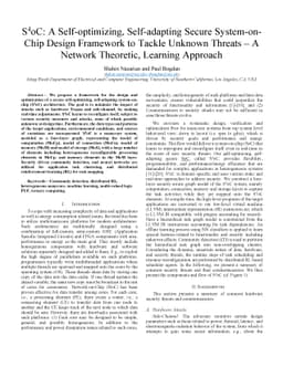 S4oC: A Self-optimizing, Self-adapting Secure System-on-Chip Design
  Framework to Tackle Unknown Threats -- A Network Theoretic, Learning Approach