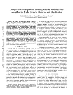 Unsupervised and Supervised Learning with the Random Forest Algorithm
  for Traffic Scenario Clustering and Classification