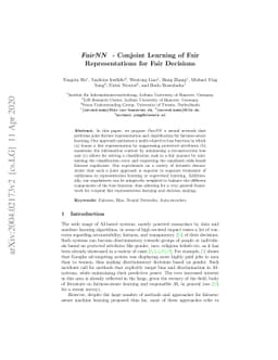FairNN- Conjoint Learning of Fair Representations for Fair Decisions