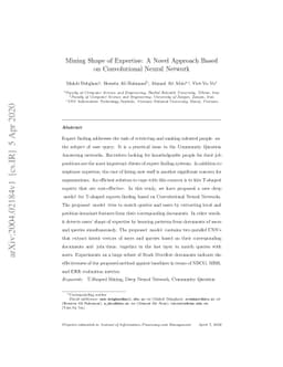 Mining Shape of Expertise: A Novel Approach Based on Convolutional
  Neural Network