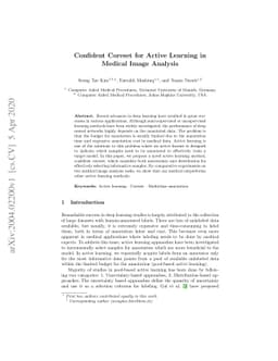 Confident Coreset for Active Learning in Medical Image Analysis