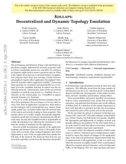 Kollaps: Decentralized and Dynamic Topology Emulation