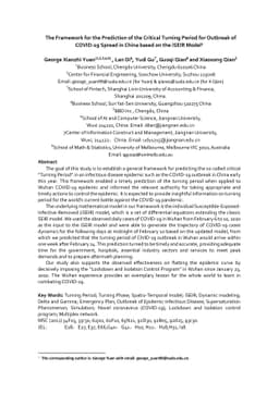 The Framework for the Prediction of the Critical Turning Period for
  Outbreak of COVID-19 Spread in China based on the iSEIR Model