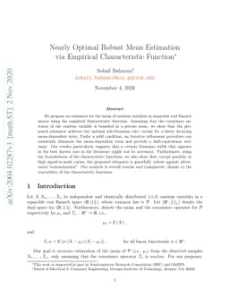 Nearly Optimal Robust Mean Estimation via Empirical Characteristic
  Function