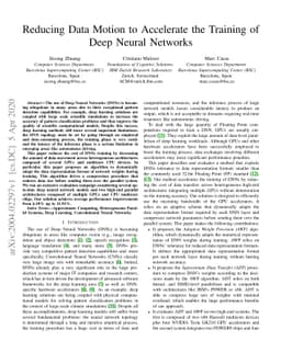Reducing Data Motion to Accelerate the Training of Deep Neural Networks