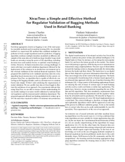 XtracTree: a Simple and Effective Method for Regulator Validation of
  Bagging Methods Used in Retail Banking
