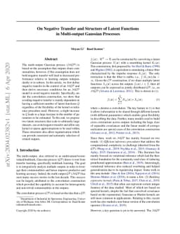 On Negative Transfer and Structure of Latent Functions in Multi-output
  Gaussian Processes