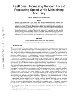 FastForest: Increasing Random Forest Processing Speed While Maintaining
  Accuracy