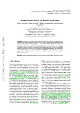 Semantic Image Search for Robotic Applications