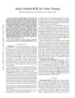 Noisy Pooled PCR for Virus Testing