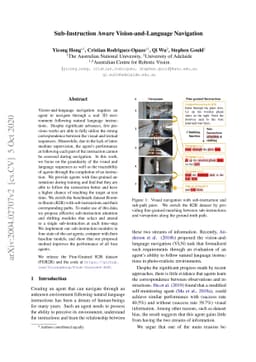 Sub-Instruction Aware Vision-and-Language Navigation