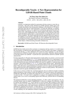 Reconfigurable Voxels: A New Representation for LiDAR-Based Point Clouds