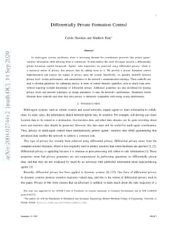 Differentially Private Formation Control