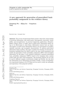 A new approach for generation of generalized basic probability
  assignment in the evidence theory