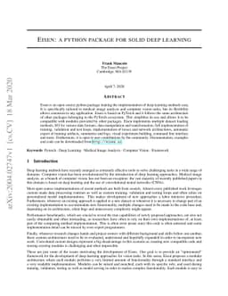 Eisen: a python package for solid deep learning