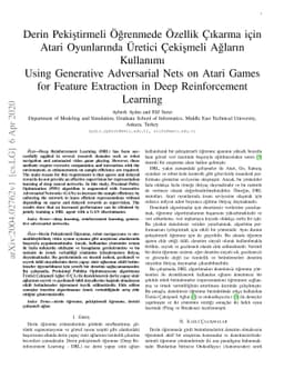 Using Generative Adversarial Nets on Atari Games for Feature Extraction
  in Deep Reinforcement Learning