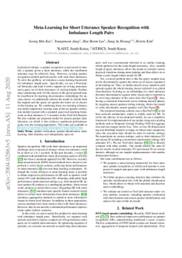 Meta-Learning for Short Utterance Speaker Recognition with Imbalance
  Length Pairs