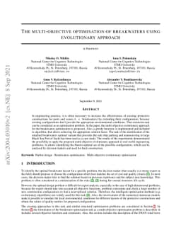 The multi-objective optimisation of breakwaters using evolutionary
  approach