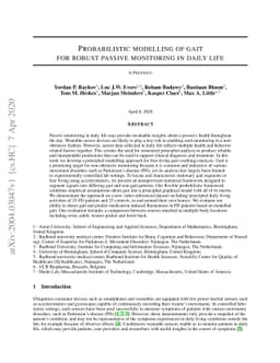 Probabilistic modelling of gait for robust passive monitoring in daily
  life