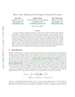 Direct loss minimization algorithms for sparse Gaussian processes