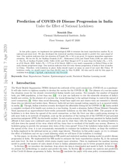 Prediction of COVID-19 Disease Progression in India : Under the Effect
  of National Lockdown