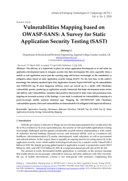 Vulnerabilities Mapping based on OWASP-SANS: a Survey for Static
  Application Security Testing (SAST)