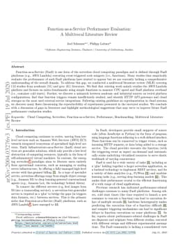 Function-as-a-Service Performance Evaluation: A Multivocal Literature
  Review
