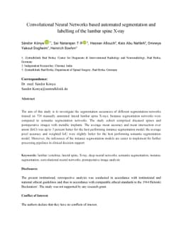 Convolutional Neural Networks based automated segmentation and labelling
  of the lumbar spine X-ray