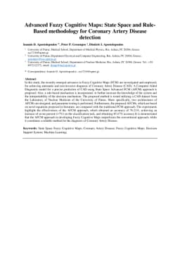 State Space Advanced Fuzzy Cognitive Map approach for automatic and non
  Invasive diagnosis of Coronary Artery Disease