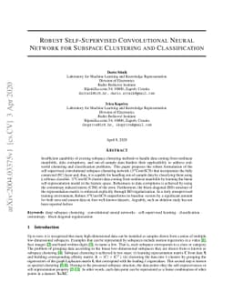 Robust Self-Supervised Convolutional Neural Network for Subspace
  Clustering and Classification