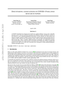 Discovering associations in COVID-19 related research papers