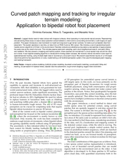 Curved patch mapping and tracking for irregular terrain modeling:
  Application to bipedal robot foot placement