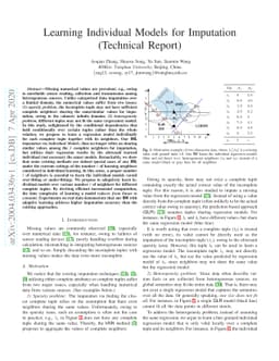 Learning Individual Models for Imputation (Technical Report)