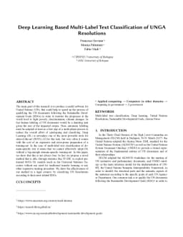Deep Learning Based Multi-Label Text Classification of UNGA Resolutions