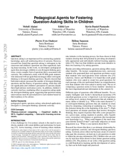 Pedagogical Agents for Fostering Question-Asking Skills in Children