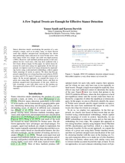 A Few Topical Tweets are Enough for Effective User-Level Stance
  Detection