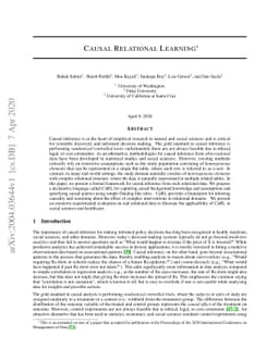 Causal Relational Learning