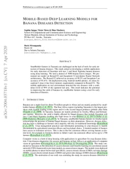 Mobile-Based Deep Learning Models for Banana Diseases Detection