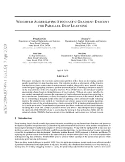 Weighted Aggregating Stochastic Gradient Descent for Parallel Deep
  Learning